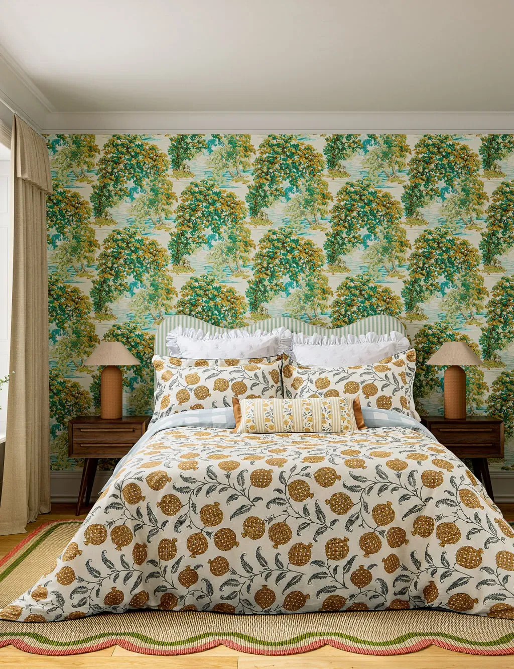 Single Bedding Set Pomegranate Print - Cream Mix image