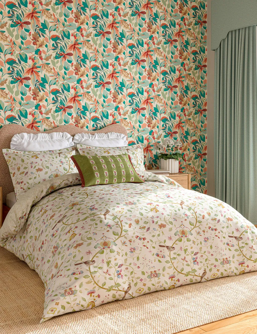 Single Bedding Set Sateen Weave - Green, Cotton image