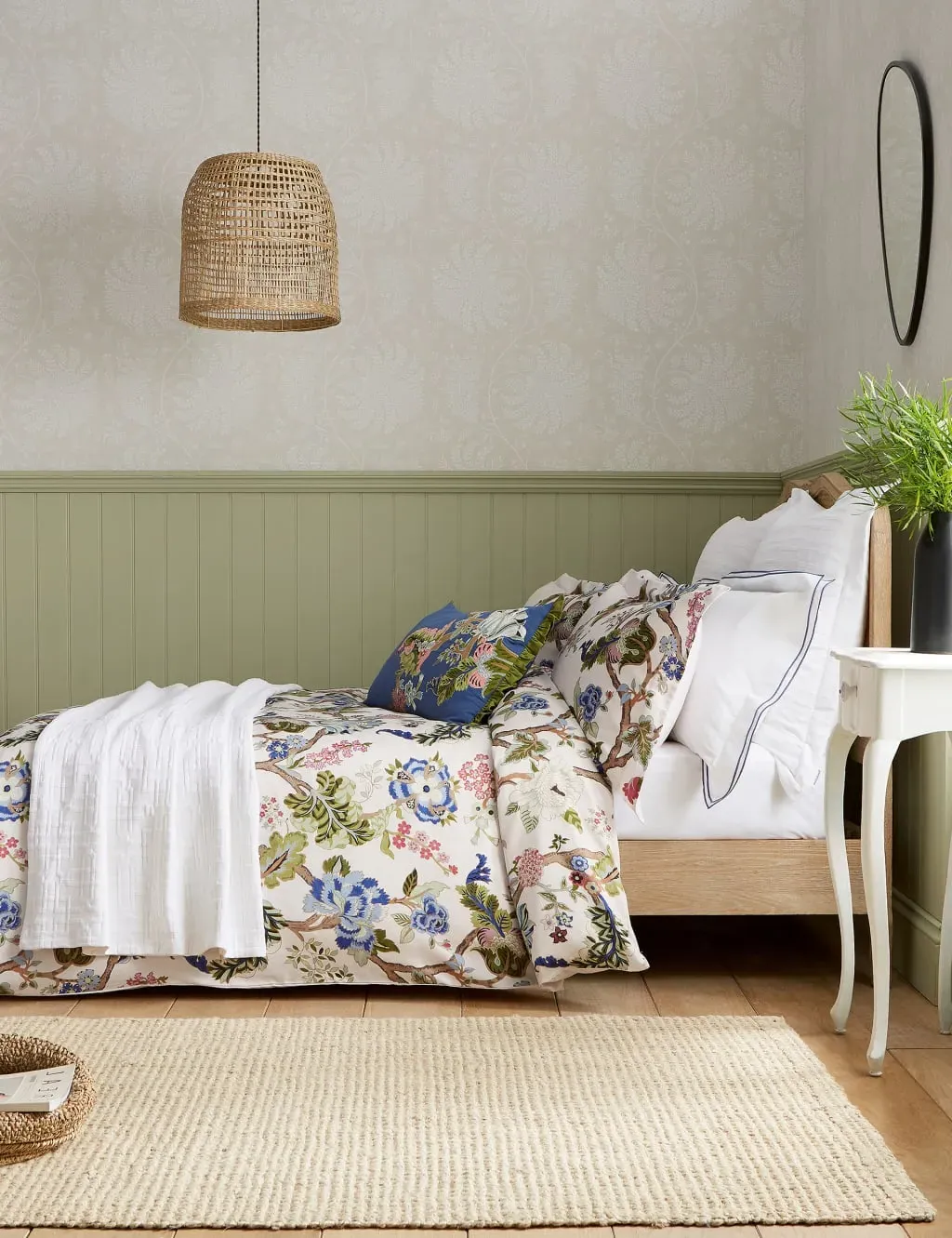 Single Duvet Cover Tree Print - Dark Blue image