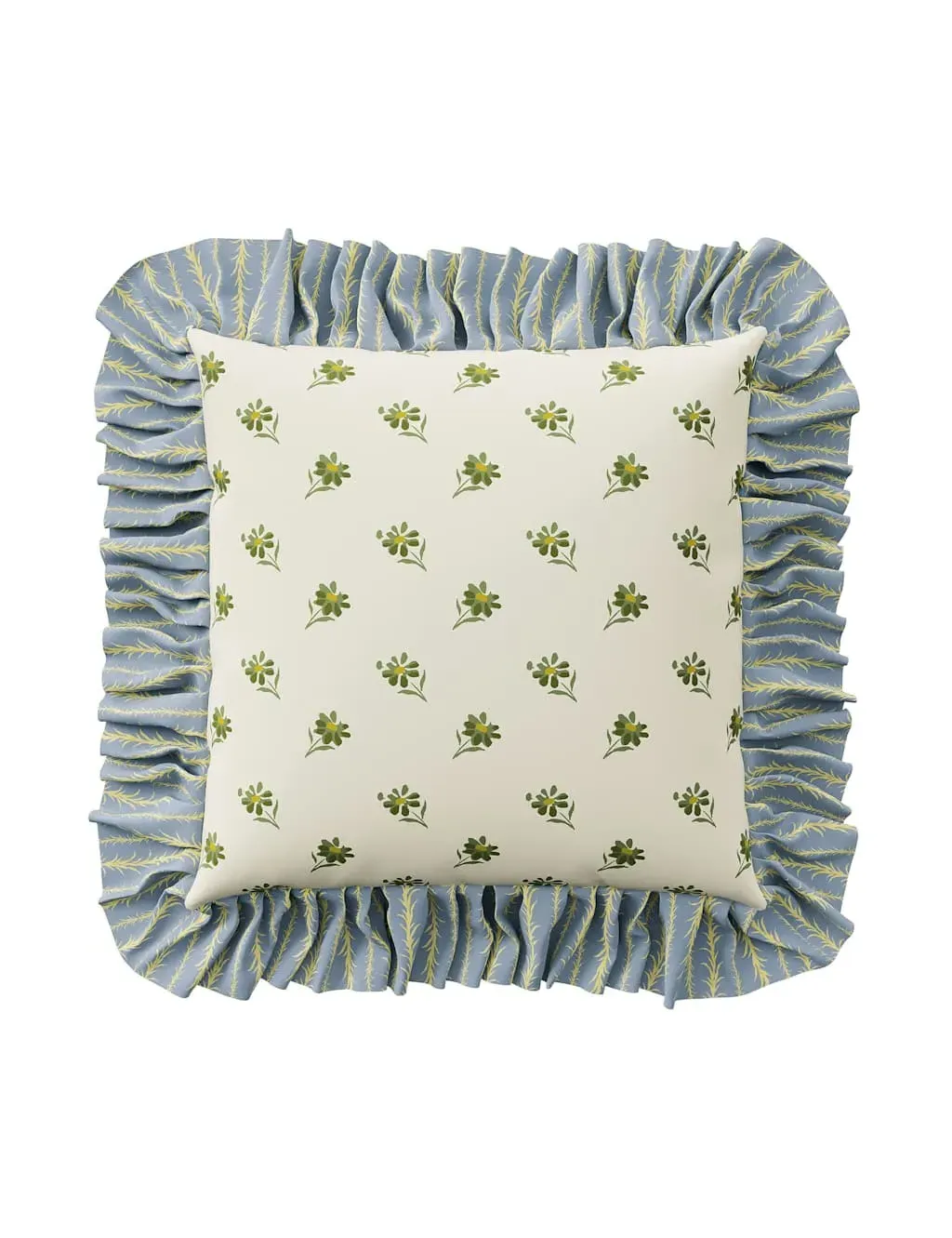 Square Cushion with Frilly Edge - Cream Mix image
