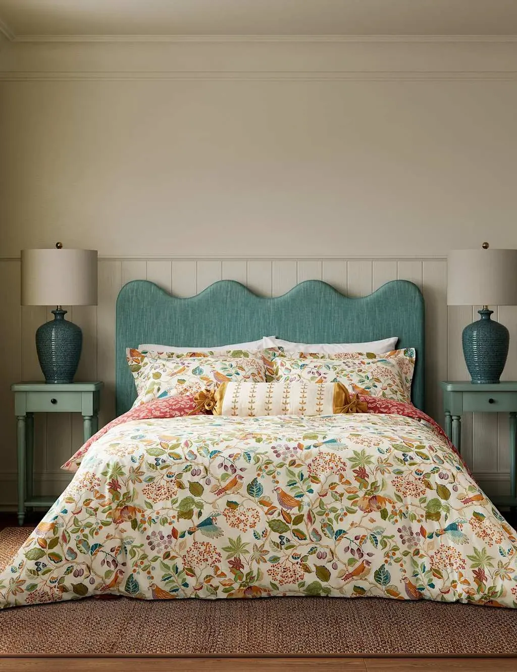 Super King Bedding Set Birds & Berries - Multi