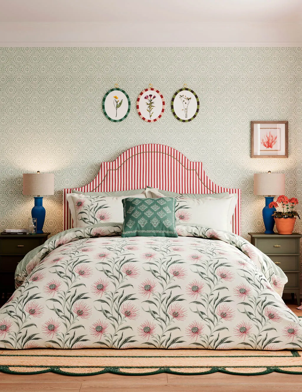 Super King Bedding Set Floral - Purple, Cotton