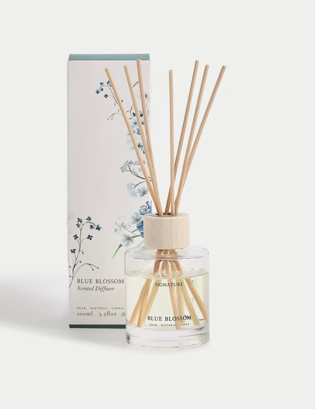 100ml Reed Diffuser Blue Blossom - Blue Mix, Glass image