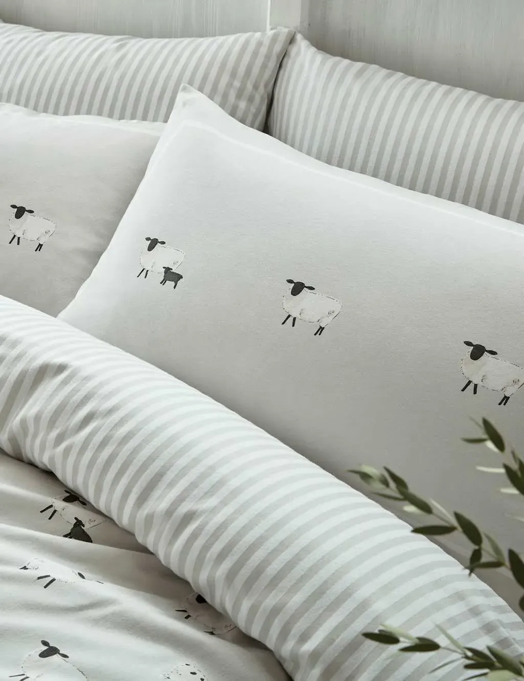 2-Pack Oxford Pillowcases - Grey Mix, Cotton image