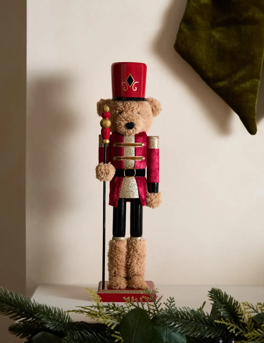 Bear Nutcracker Room Decoration - Multi, Velvet image