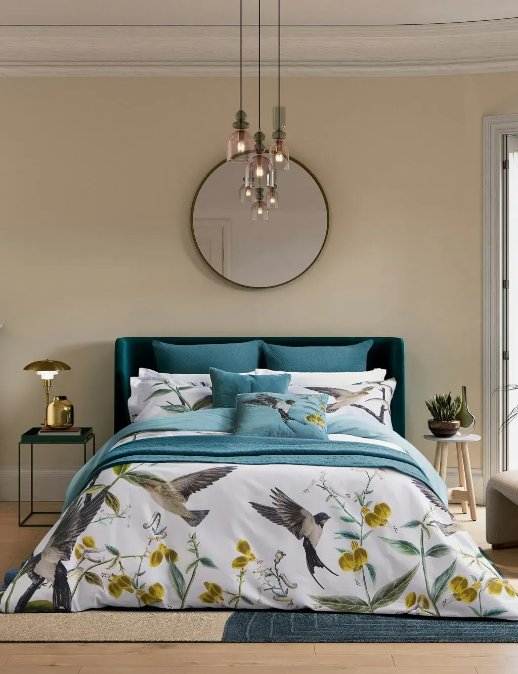 Double Bedding Set Botanical Print - Multi, Cotton image