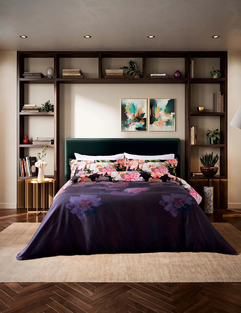 Double Bedding Set Painted Posy - Navy Mix image
