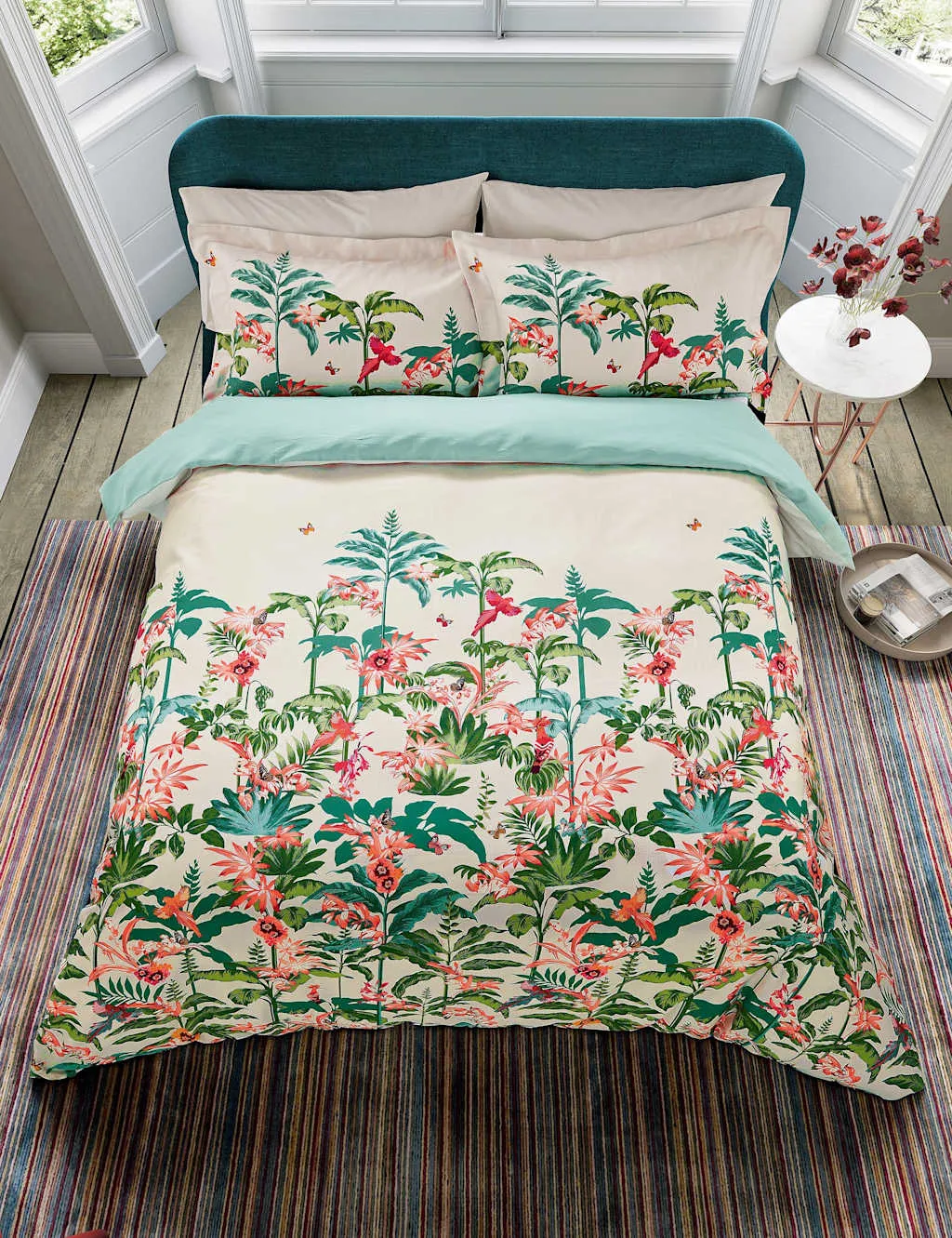 Double Bedding Set Stems Print - Multi image