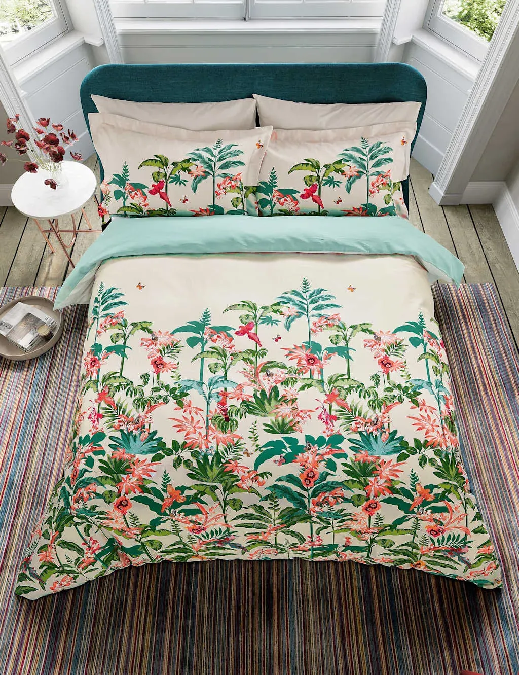 Super King Bedding Set Stems Print - Multi