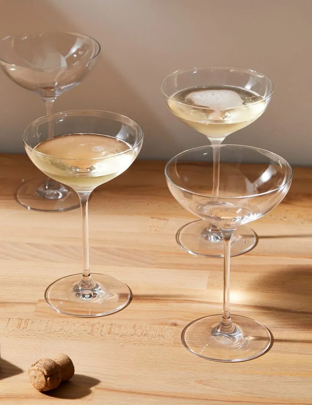 Set of 4 Champagne Saucers - Clear, Crystal image