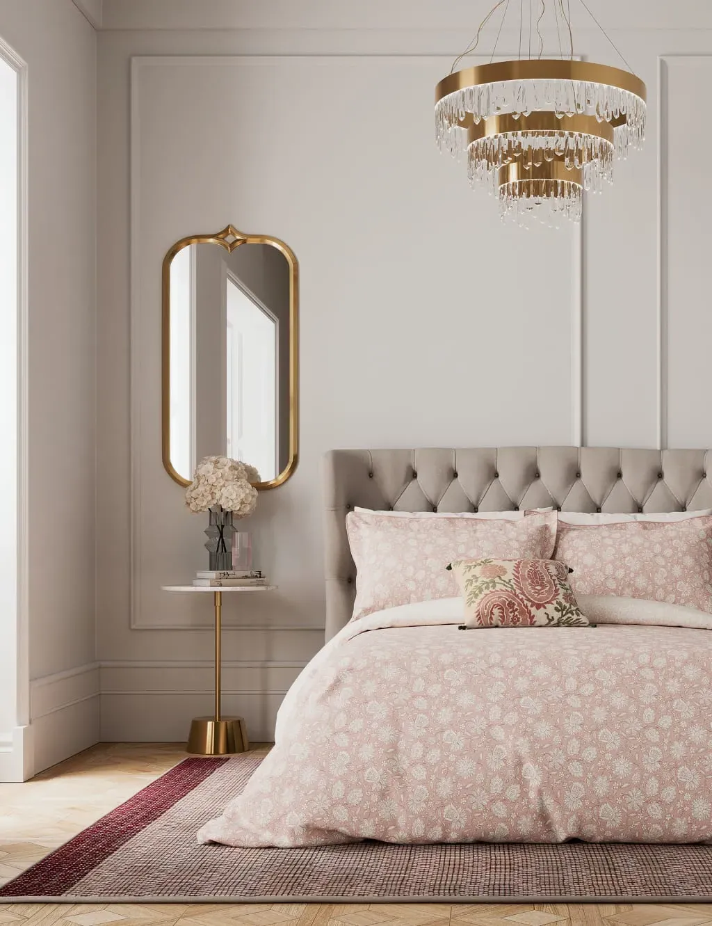 Single Bedding Set Floral - Dusky Rose, Cotton image