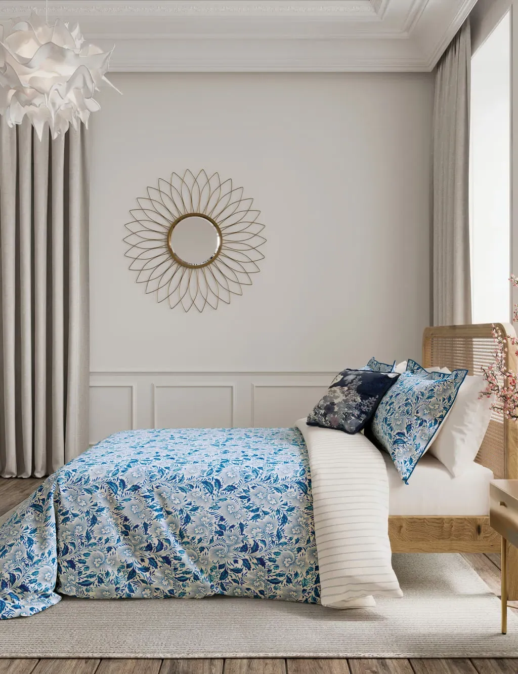 Single Bedding Set Ornamental Bloom - Indigo, Cotton image