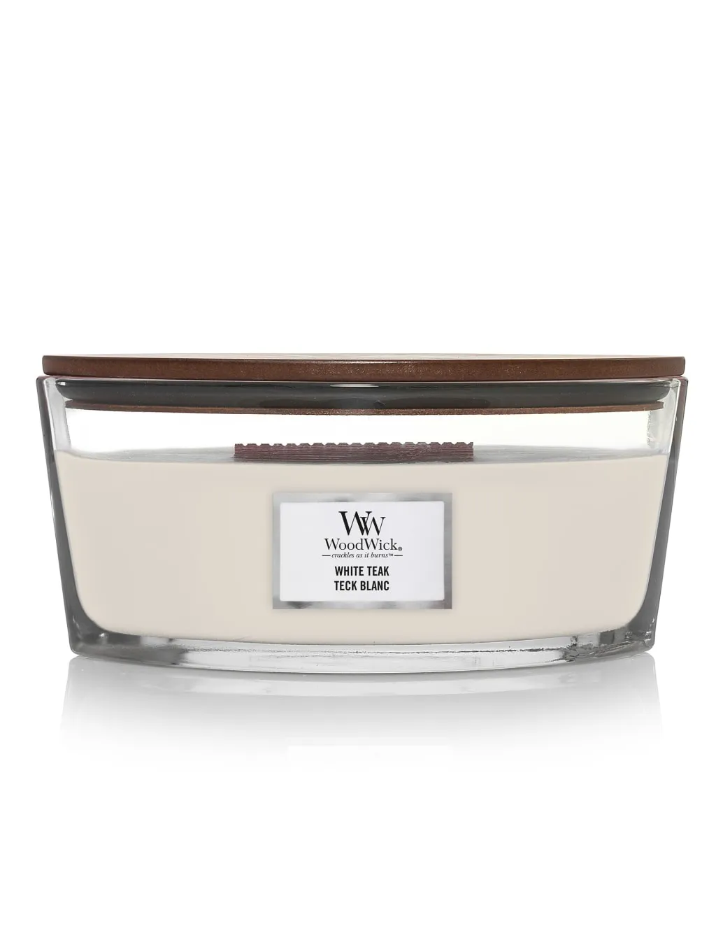 Ellipse Jar Candle with Wooden Wick - Cream image