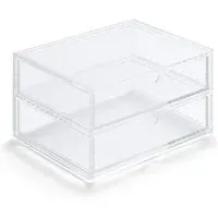 2-Drawer Stackable Storage Box - Clear, Acrylic