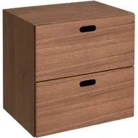 2-Drawer Storage Set - Walnut, MDF