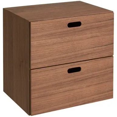 2-Drawer Storage Set - Walnut, MDF