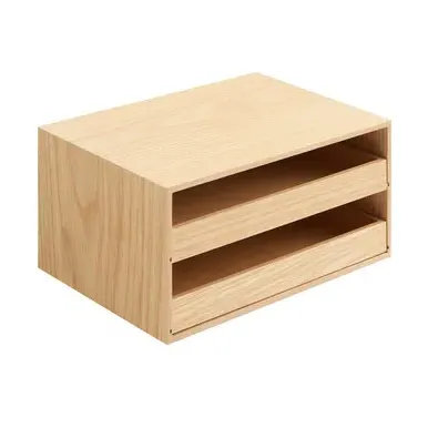 2-Drawer Storage Tray - Natural, Wood image