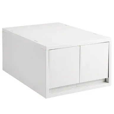 2-Drawer Storage Unit A4 Size - White, Polypropylene