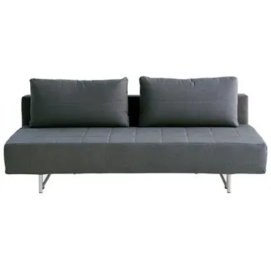 2-Seater Sofa Bed - Charcoal, Cotton Blend image