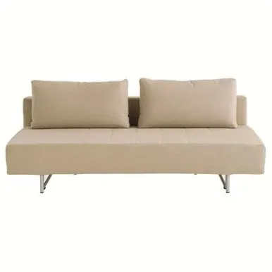 2-Seater Sofa Bed with Storage - Beige, Linen