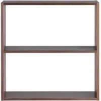 2-Shelf Modular Bookshelf - Walnut Wood