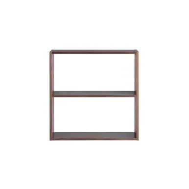2-Shelf Modular Bookshelf - Walnut Wood image