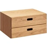2-Tier Stacking Chest Drawer - Oak, Wood
