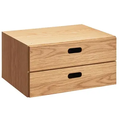 2-Tier Stacking Chest Drawer - Oak, Wood