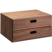2-Tier Stacking Chest Drawer - Walnut, Wood