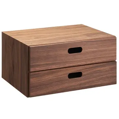 2-Tier Stacking Chest Drawer - Walnut, Wood