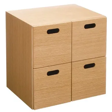 2x2 Drawer Set - Oak, MDF
