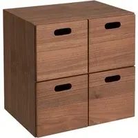 2x2 Drawer Set - Walnut, MDF