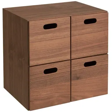 2x2 Drawer Set - Walnut, MDF