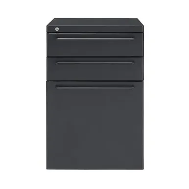 3-Drawer Steel Cabinet - Light Grey, Steel image