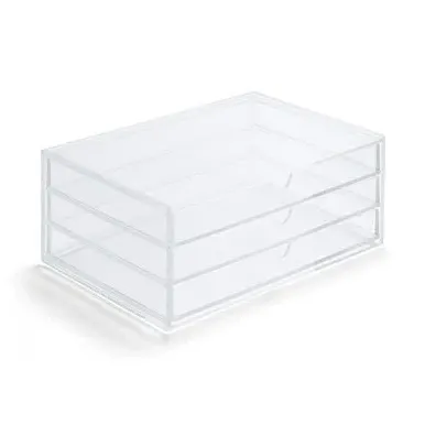 3-Drawer Storage Box Stackable - Clear, Acrylic