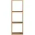 3-Shelf Narrow Bookcase - Oak, Solid Wood