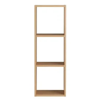 3-Shelf Narrow Bookcase - Oak, Solid Wood image