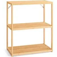 3-Tier Shelf Unit Collapsible - Natural, Bamboo