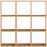 3x3 Stacking Shelves Set - Oak, Wood