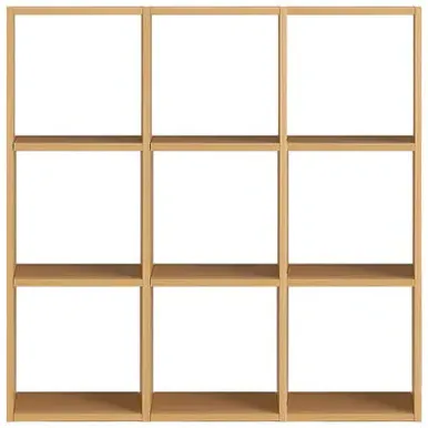 3x3 Stacking Shelves Set - Oak, Wood