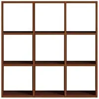 3x3 Stacking Shelves Set - Walnut, Wood