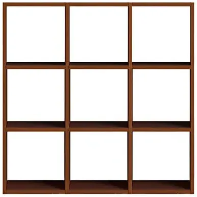 3x3 Stacking Shelves Set - Walnut, Wood