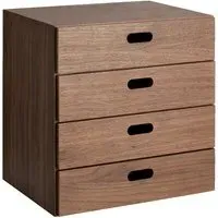 4-Drawer Storage Set - Walnut, Wood