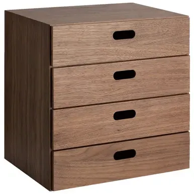 4-Drawer Storage Set - Walnut, Wood