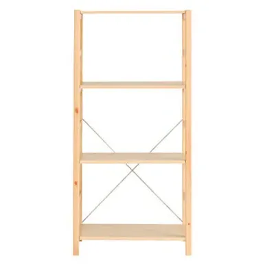 4-Shelf Storage Unit - Natural, Pine Wood