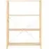 4-Shelf Wide Storage Unit - Natural, Pine Wood
