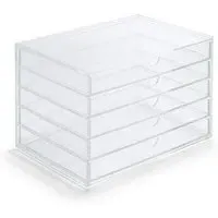 5-Drawer Storage Box Stackable - Clear, Acrylic