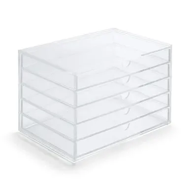 5-Drawer Storage Box Stackable - Clear, Acrylic