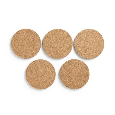 5-Piece Cork Coaster Set - Natural, Cork image