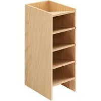 5-Shelf Desk Organiser with Adjustable Partitions - Oak
